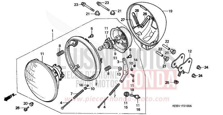 SCHEINWERFER von CB1300 Super Bold'or ABS MAGNA RED (R201) von 1997